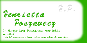 henrietta poszavecz business card